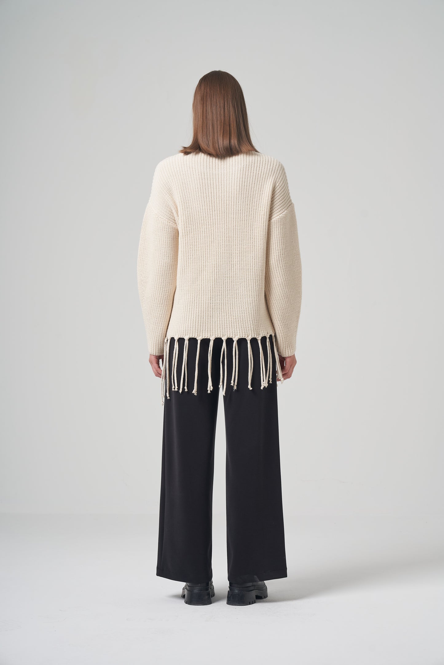 Fringe Hem Ribbed Knit