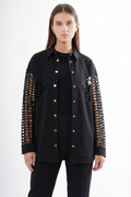 Woven Sleeve Shacket