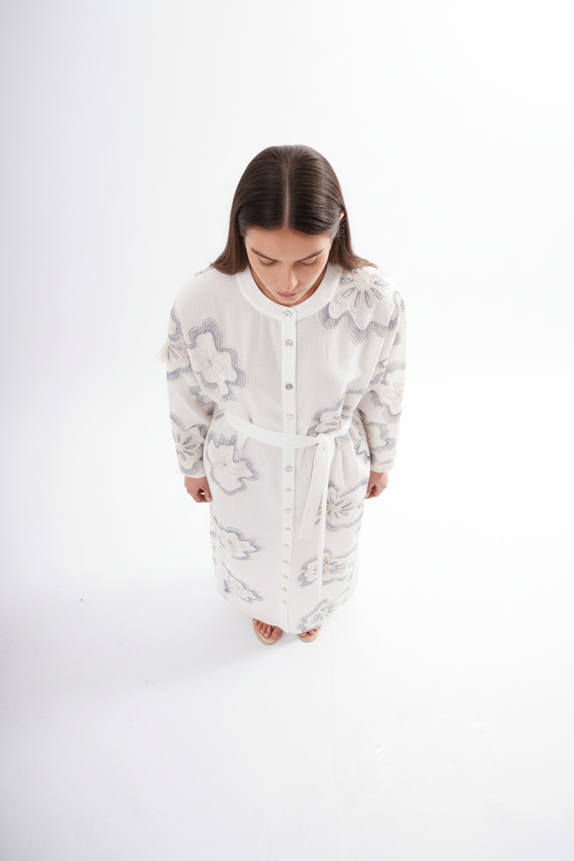 Kew Embroidered Linen Dress