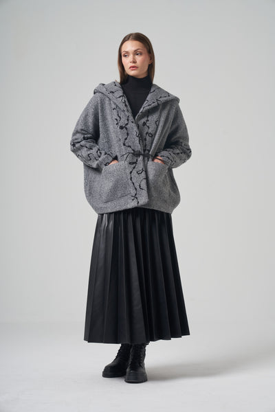 The Grey Graphic Short Coat