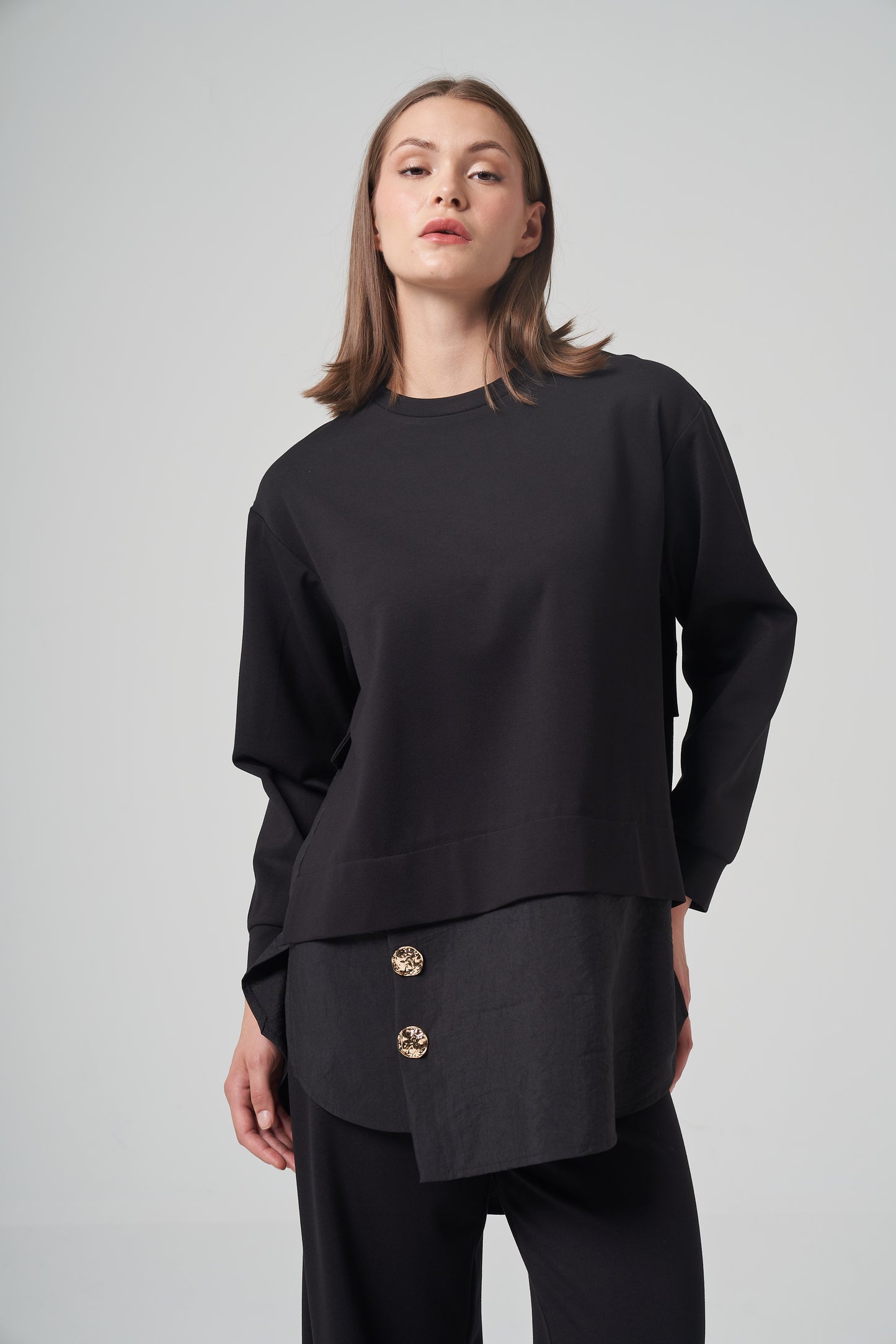 Layered Look Button Detail Top