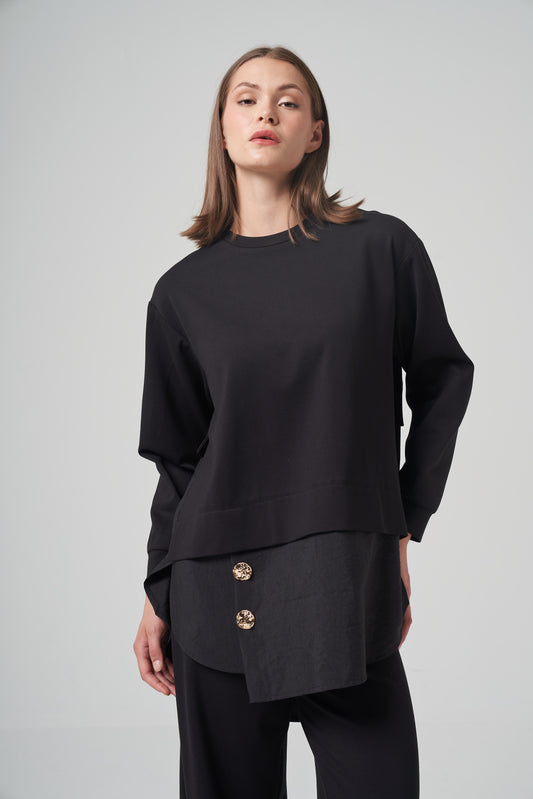 Layered Look Button Detail Top