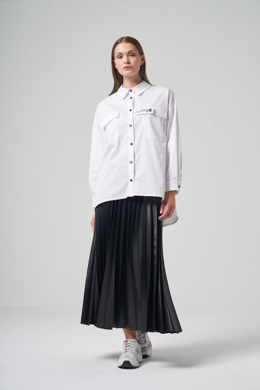 Crystal Embellished Utility Shirt