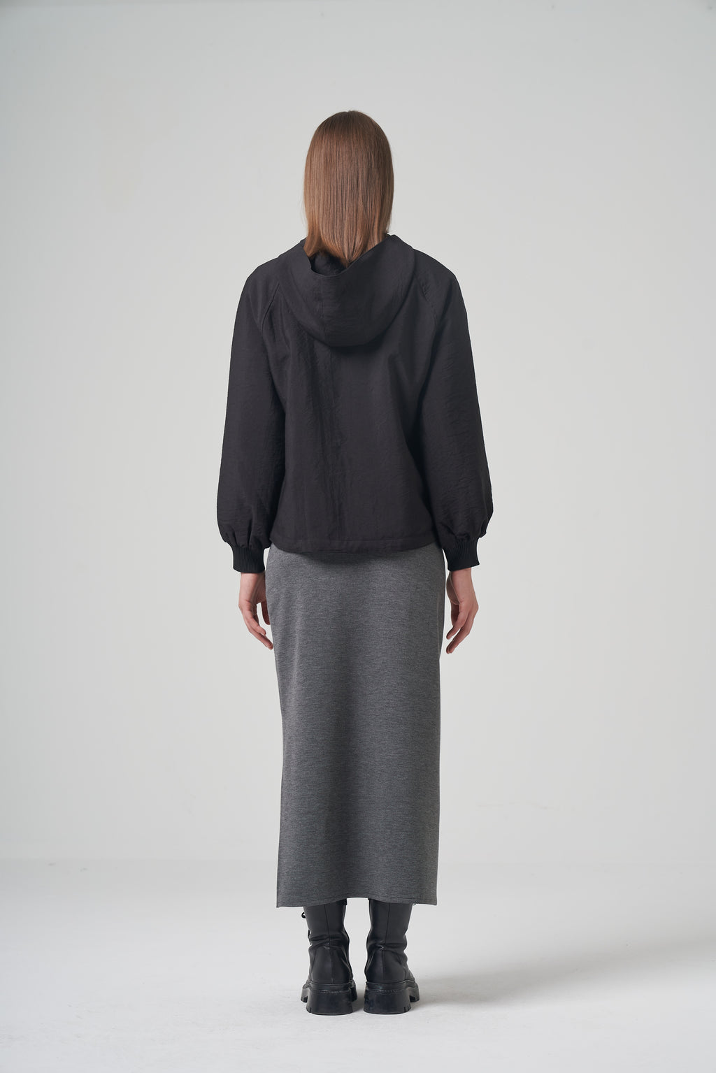 Abstract Patch Mixed Texture Skirt Set