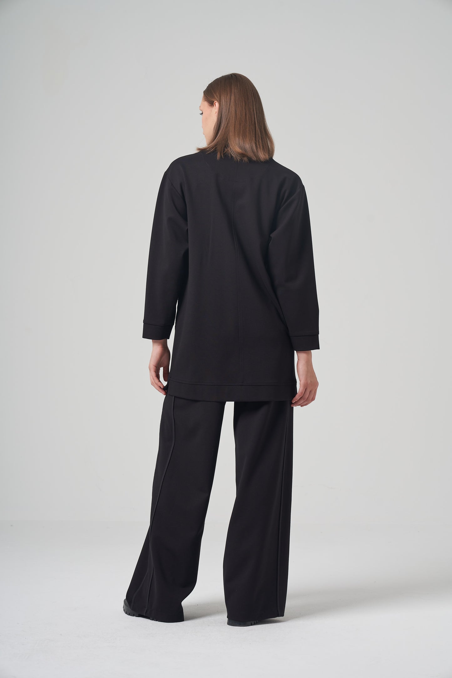 Modern Zip-Front Tunic Suit