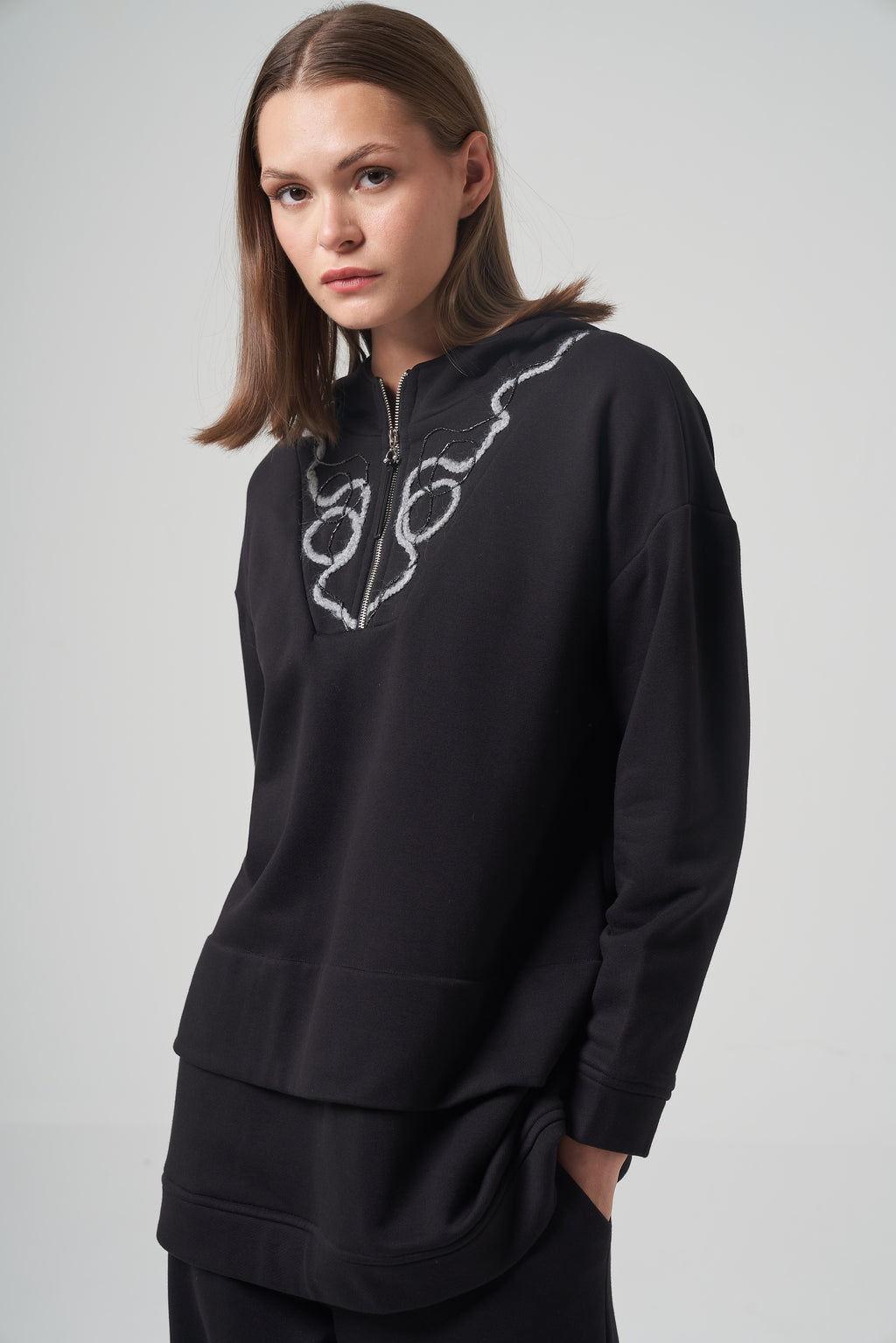 Abstract Line Art Hooded Set