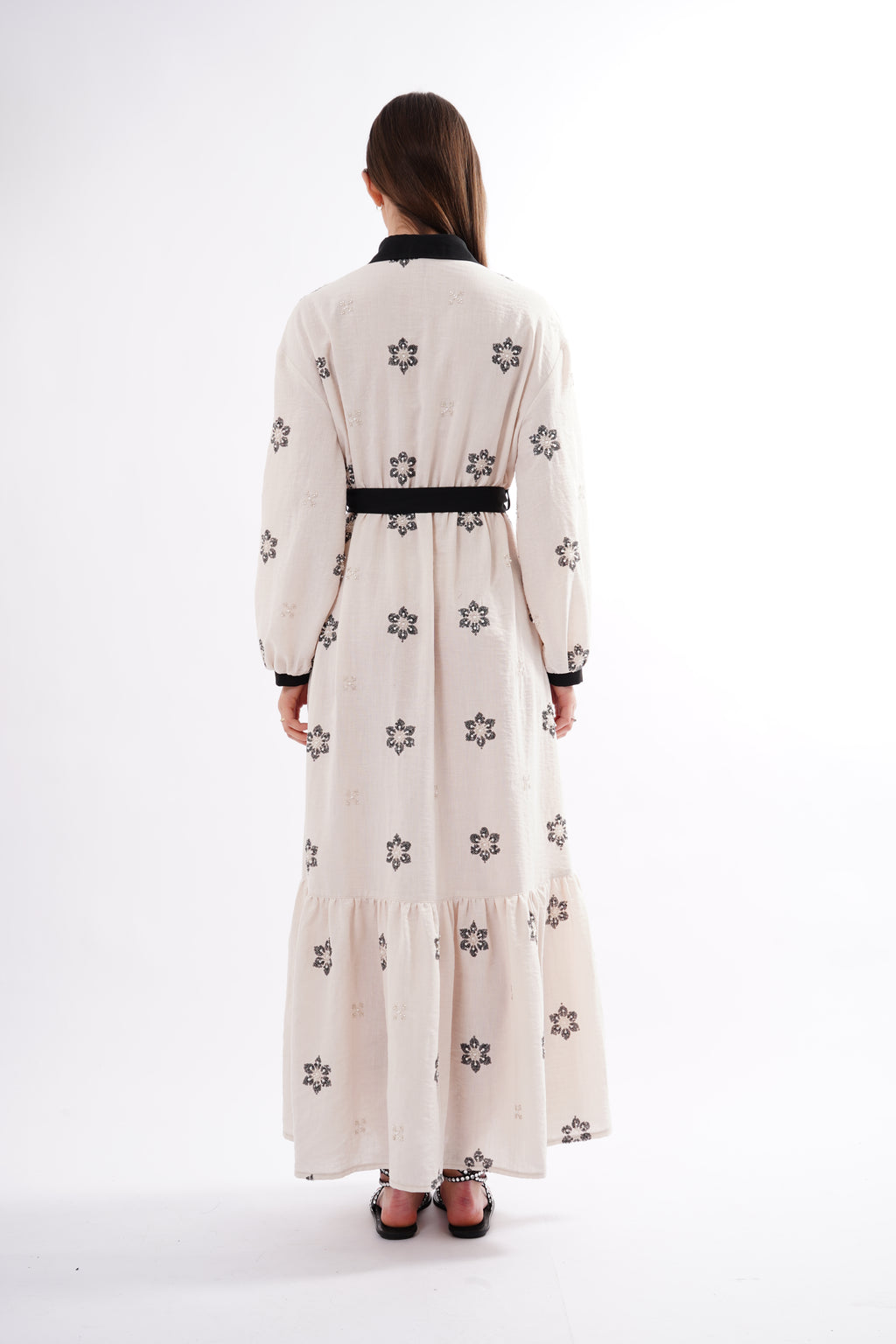 The Roza Black Beaded Maxi Dress