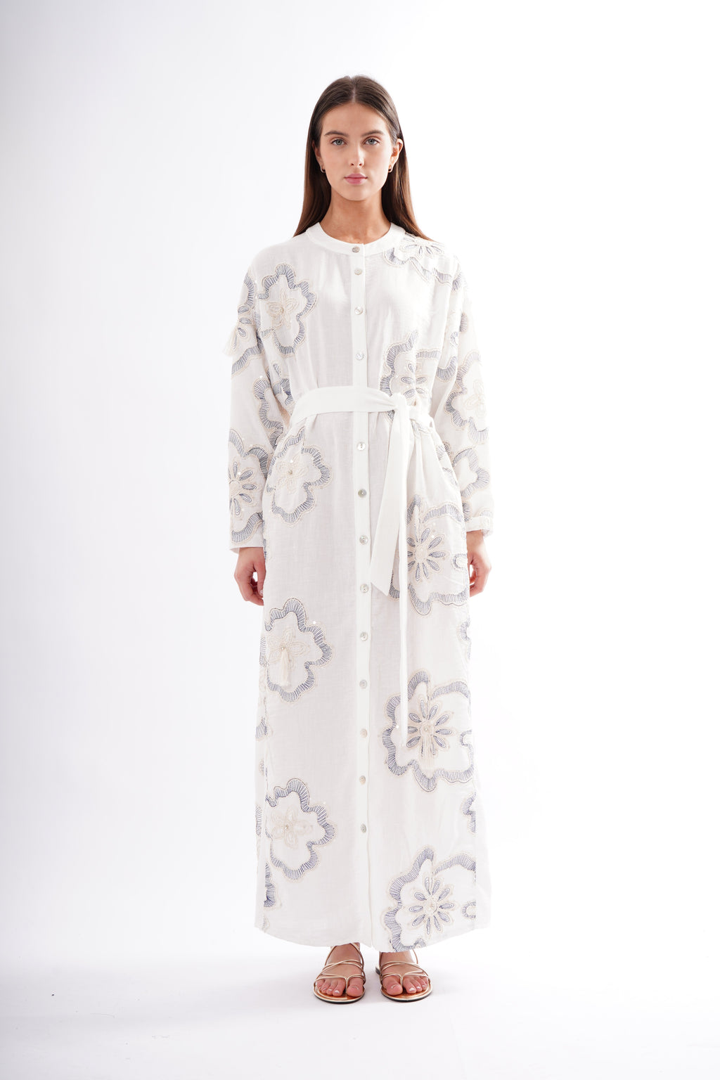 Kew Embroidered Linen Dress