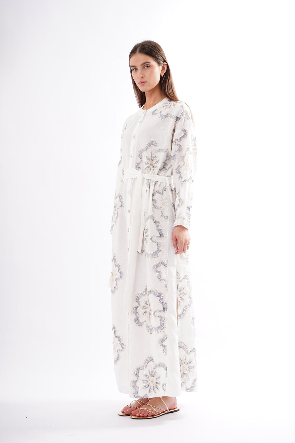 Kew Embroidered Linen Dress