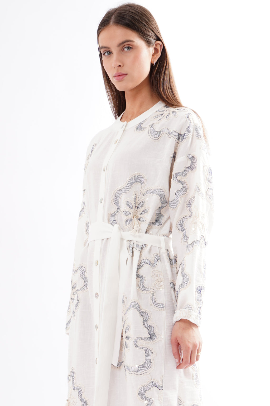 Kew Embroidered Linen Dress