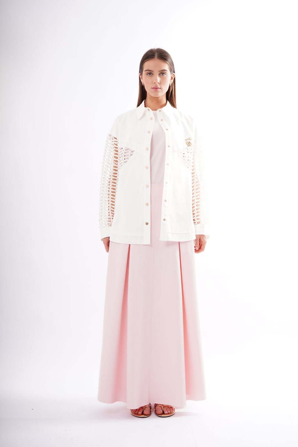 Woven Sleeve Shacket