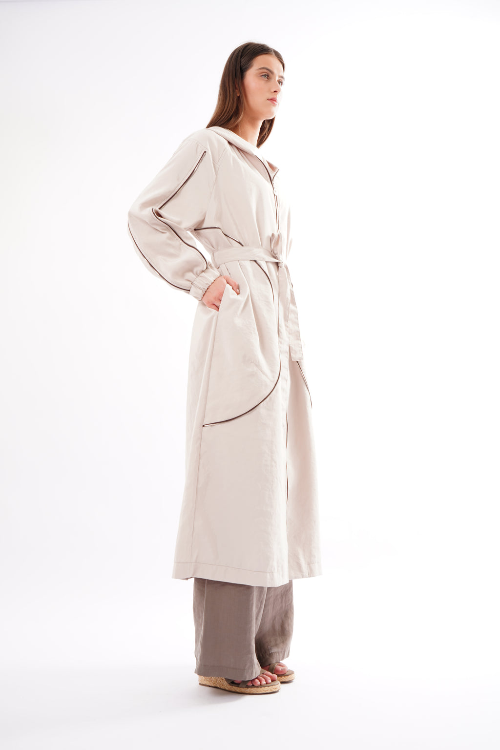 Hyde Zip-Front Trench Coat